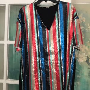 Zara sequins multi color dress